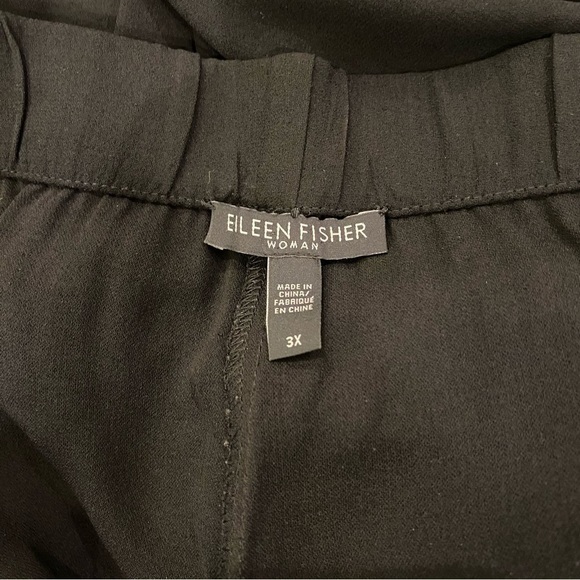 Eileen Fisher Womens Georgette Crepe Crop Pants Wide Leg Black 100% Silk Plus 3X - Picture 9 of 9